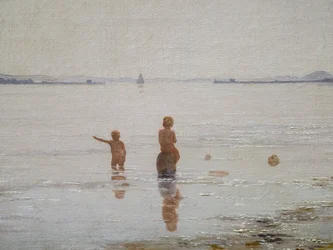 Blick auf den Roskilde-Fjord bei Frederikssund, Seeland