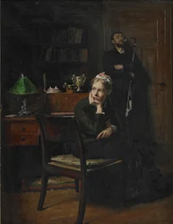 Familienszene in einem Innenraum, 1885