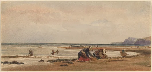 Seetangsammler am Strand von Redcar, Yorkshire