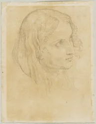 Detailstudie zum Schreiber in "Joseph deutet den Traum des Pharao"