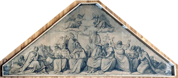 Kirchenlehrer und Ordensstifter. Karton zu den Fresken der Ludwigskirche in München