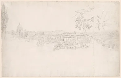 Fantasie-Panorama von Rom von St. Peter bis zur Engelsburg