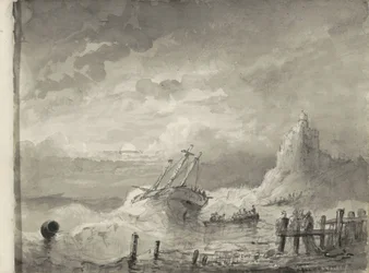 Schiff in Not vor einer Küste