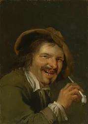 Geruch: Ein lachender Mann raucht eine Pfeife. Aus der Serie Personifikationen der fünf Sinne, ca. 1635-66