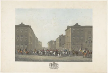 Musikkorps bei der Einweihung von Wilhelm I. in Brüssel am 21. September 1815