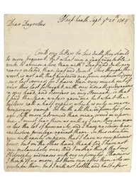 Autographenbrief an Solomon Dayrolles, Blackheath, 25. September 1754