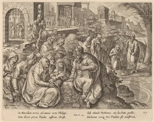 Der heilige Paulus spricht zu den Frauen von Philippi an einem Fluss