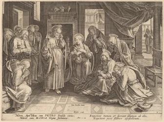 Das Treffen der Apostel und der Frauen im Obergemach