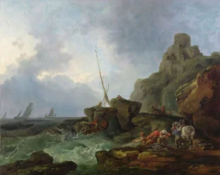 Fischer beim Schleppnetzfischen, ca. 1767