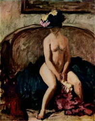 Sitzender Akt: Der schwarze Hut, ca. 1900