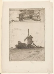 Mühle in Weidelandschaft und Blick in die Ravensteinstraße in Brüssel