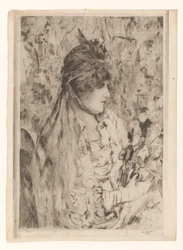 Frau mit Blumenstrauß