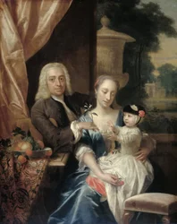 Isaac Parker (1702-1755), seine Frau Justina Johanna Ramskrammer (1702-1798) und ihr Sohn Willem Alexander (1740-1747)