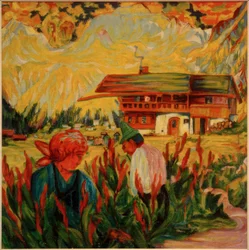 Bauernpaar im Garten