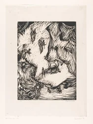 Gruppe von Bergziegen in felsiger Landschaft