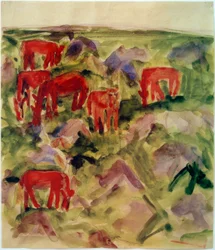 Rote Pferde
