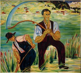 Zwei Mäher am Davoser See