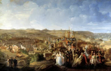 Napoleon I. (1769-1821) verteilt die Kreuze der Ehrenlegion im Lager von Boulogne am 16.08.1804