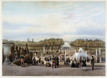 Versailles: der Grüne Teppich - in „Paris et ses environs“ von Jacottet & Benoist