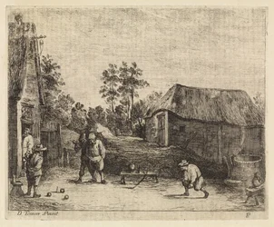 Bauern spielen Boule
