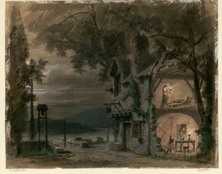 Bühnenbild für die Oper Rigoletto von Giuseppe Verdi