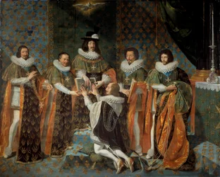 Empfang von Louis XIII. von Henri II. von Orléans, Herzog von Longueville und Estouville, Souveräner Prinz von Neufchâtel, Ritter des Ordens des Heiligen Geistes am 15.05.1633