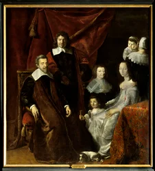 Die Familie von Henri Louis (Henri-Louis) Habert de Montmort (Montmor) (1600-1679), rechts, Henriette-Marie de Buade de Frontenac (Henriette Marie de Buade-Frontenac) (gestorben 1676)