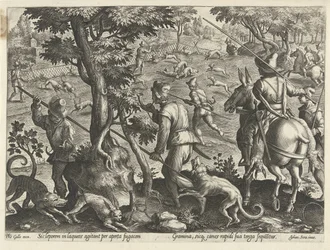 Hasenjagd
Jagdszenen (Serientitel)
In quibus omne genus venationis, aucupij, piscatusque (Serientitel)