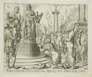 Judith zeigt den Menschen von Bethulia das Haupt des Holofernes, Platte sieben aus Die Geschichte von Judith und Holofernes