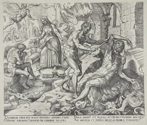 Satan schlägt Hiob mit seinen Geschwüren
