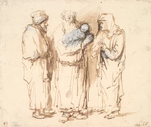 Joachim mit dem kleinen Christuskind, Anna und eine dritte Figur