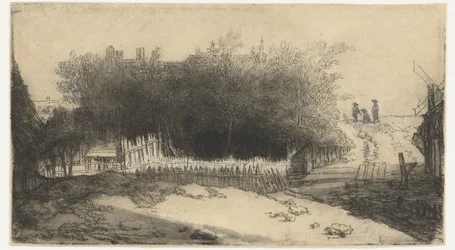 Landschaft mit einem weißen Zaun