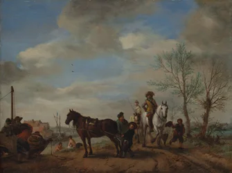 Ein Mann und eine Frau zu Pferd, ca. 1653-54