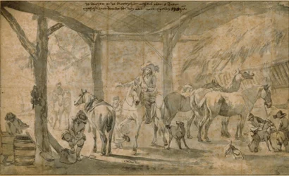 Ein Stallinterieur