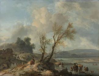 Landschaft mit sandigem Pfad neben einem Fluss