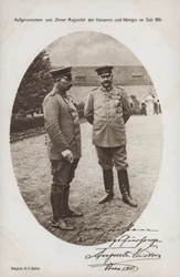 Kaiser Wilhelm II. mit Feldmarschall Paul von Hindenburg, Kommandant der deutschen Armee, Posen, Erster Weltkrieg