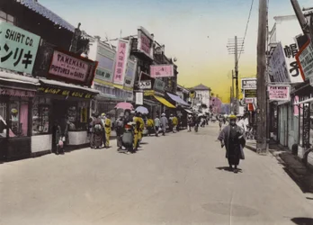 Japan, ca. 1912: Matomachi-Straße, Kobe