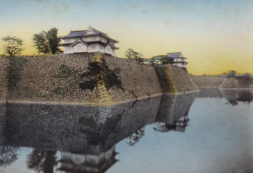 Japan, ca. 1912: Die Osaka-Burg, erbaut 1583 von Hideyoshi