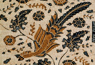 Batik mit traditionellem Design namens Peksi Podang, Surakarta, Java, Indonesien, Detail