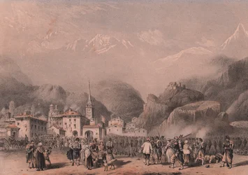 Biwak französischer Truppen in Susa, Piemont