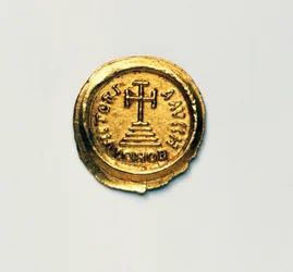 Solidus des byzantinischen Kaisers Herakleios, byzantinische Münzen, 7. Jahrhundert n. Chr.