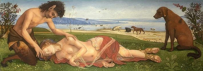 Ein Satyr betrauert eine Nymphe