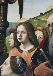 Jungfrau und Kind auf dem Thron, umgeben von Heiligen (Detail)