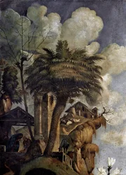 Jungfrau und Kind auf dem Thron, umgeben von Heiligen (Detail)