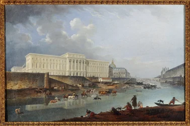 Das Hôtel de la Monnaie, der Quai de Conti und die Seine, gesehen von der Pointe de la Cité