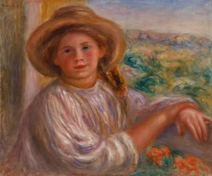 Mädchen auf einem Balkon, Cagnes