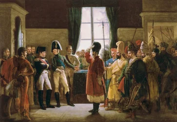 Alexander I. stellt Napoleon I. die Kalmücken, Kosaken und Baschkiren der russischen Armee am 9. Juli vor