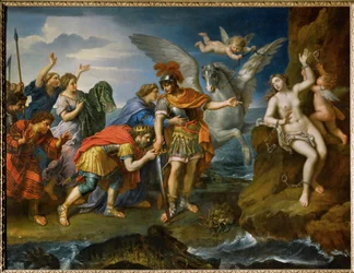 Königin und König von Äthiopien danken Perseus für die Befreiung ihrer Tochter Andromeda
