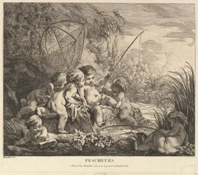 Kinder beim Angeln, ca. 1738