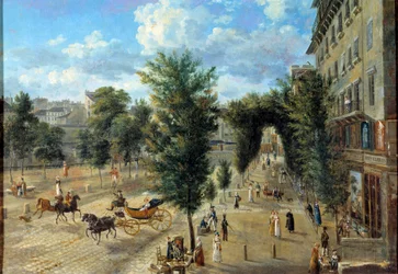 Der Boulevard des Capucines und die untere Straße der Stadtmauer